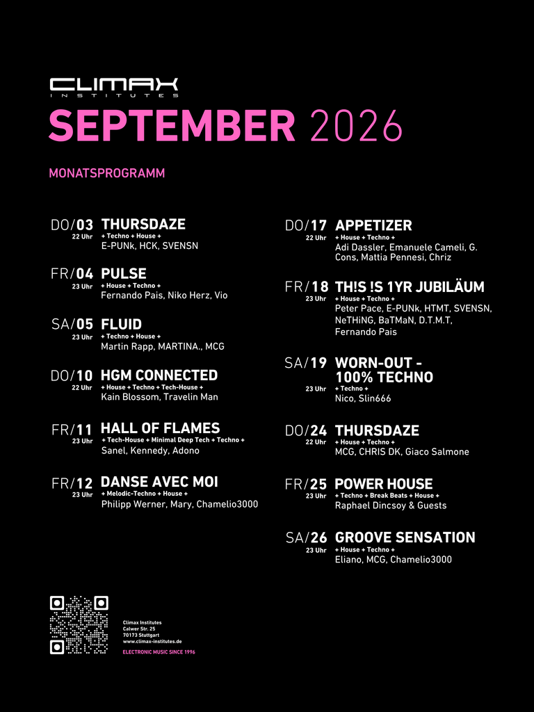 September-Club-climax-institutes-stuttgart-techno-party-house-Monatsprogramm-Feed